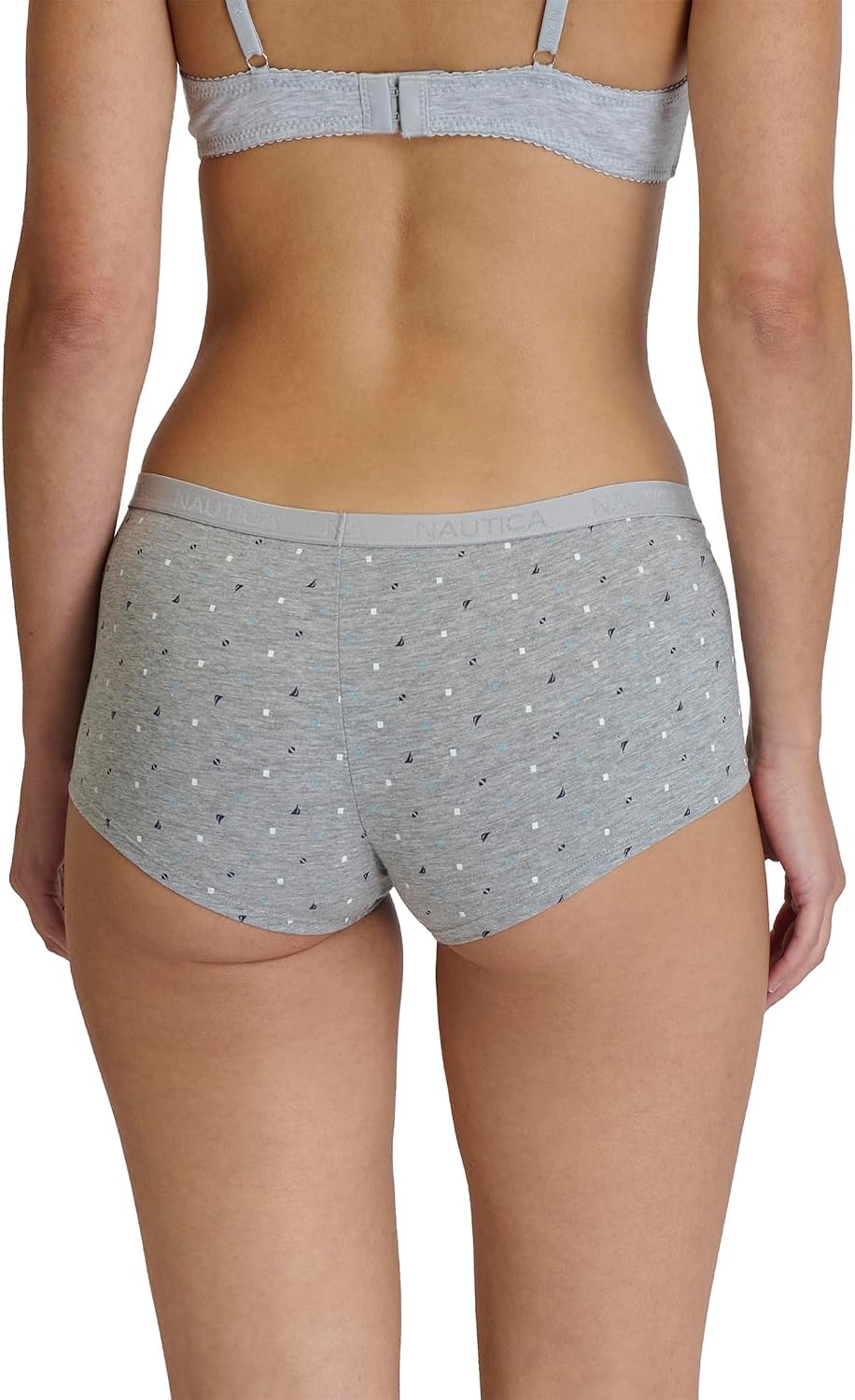 image:imageNautica Womens Cotton Boyshort Underwear Set 5PackNocturnal NavyWhiteBlue SageVolcano AshNt Blue Dot