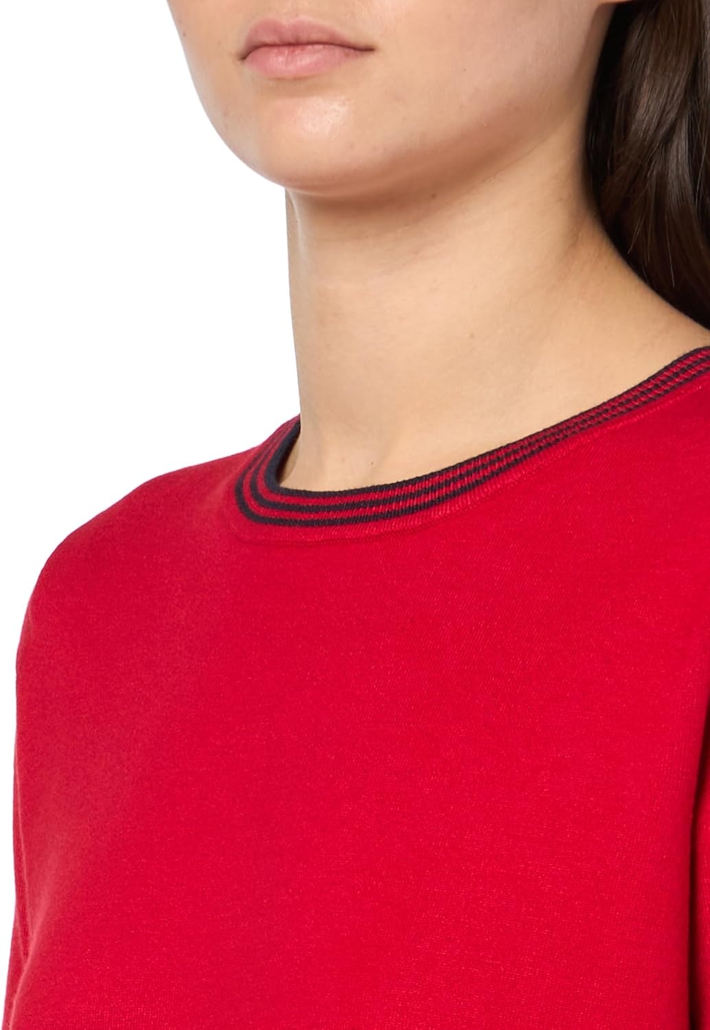 image:imageNautica Womens Crew Neck Solid Short Sleeve SweaterScarlet Sky Captain