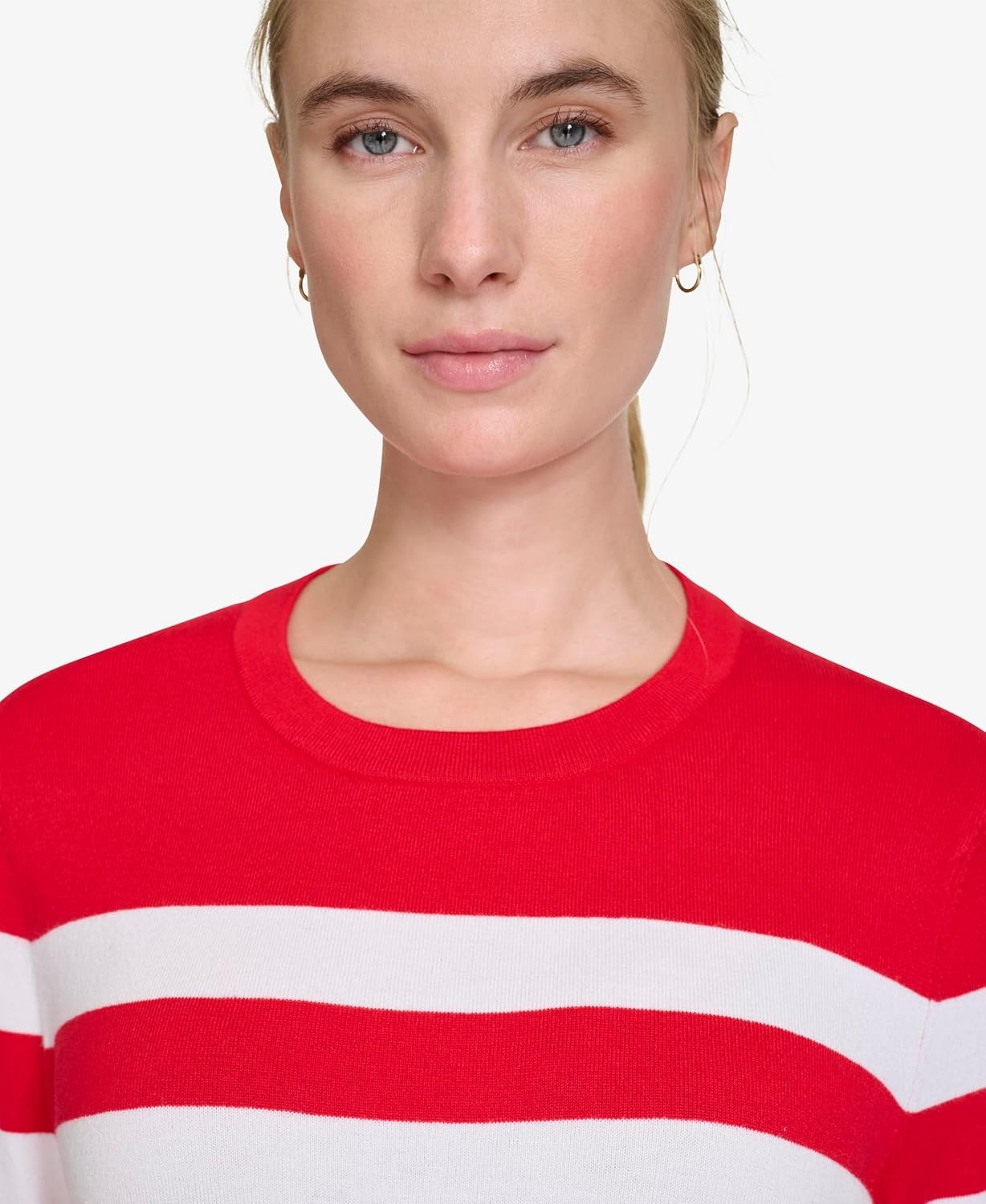 image:imageNautica Womens Crewneck Stripe Long Sleeve Crewneck SweaterRegatta Red Night Sky
