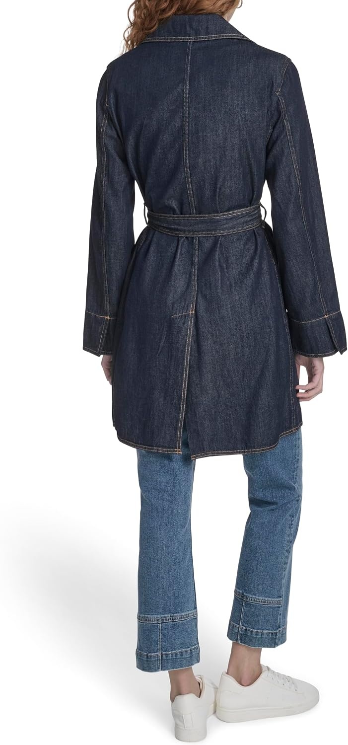 image:imageNautica Womens Denim Jean Trench Jacket OuterwearRinse
