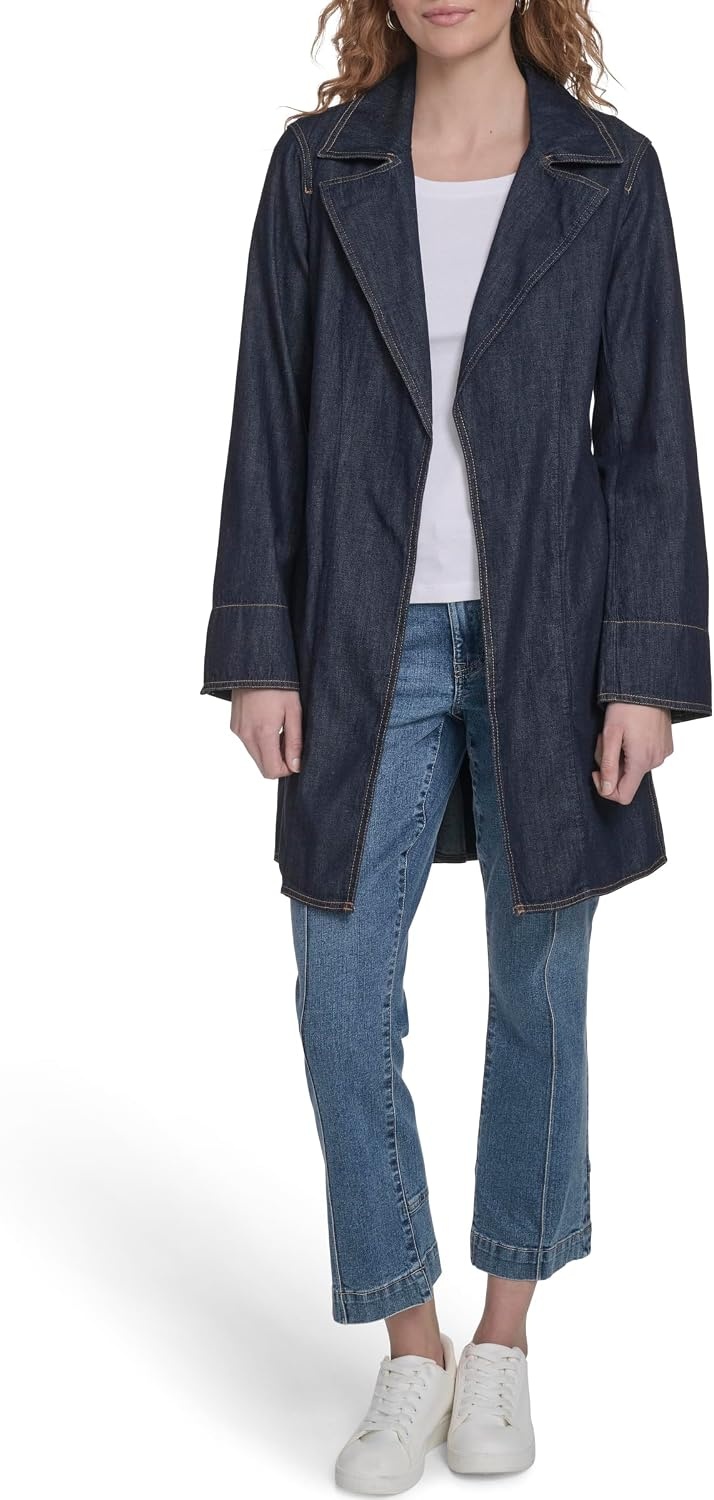 image:imageNautica Womens Denim Jean Trench Jacket OuterwearRinse