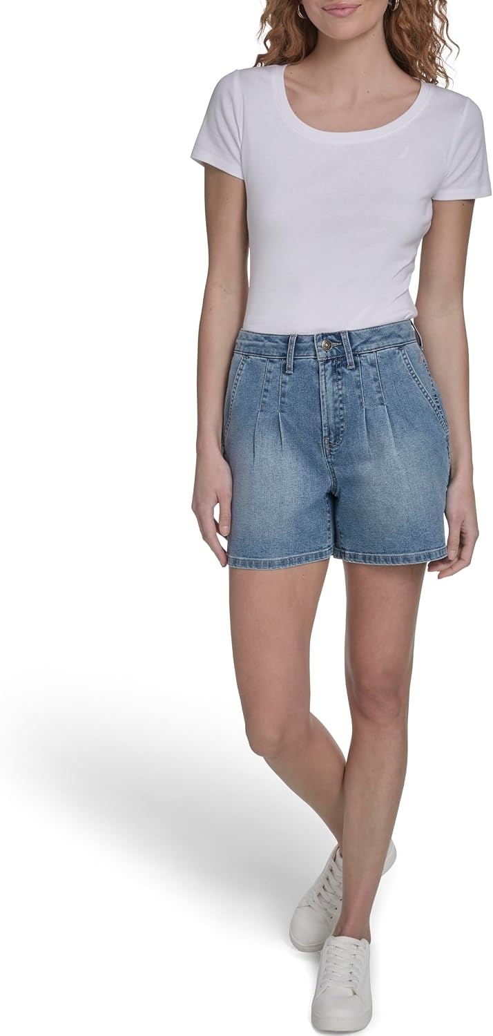 image:imageNautica Womens Denim Pleated Jean Fashion ShortsLola Wash