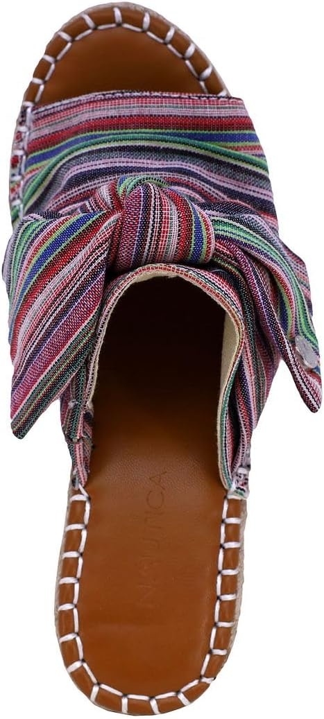 image:imageNautica Womens Espadrille Wedges for Women Platform Sandals SlipOn Knot Bow Summer Shoes with Woven Rope HeelBeach Multi