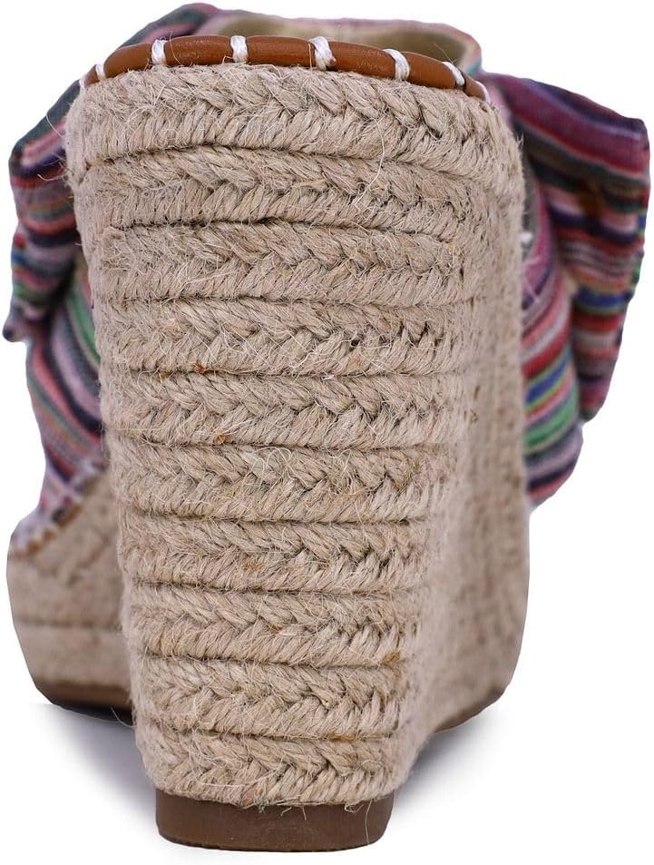 image:imageNautica Womens Espadrille Wedges for Women Platform Sandals SlipOn Knot Bow Summer Shoes with Woven Rope HeelBeach Multi