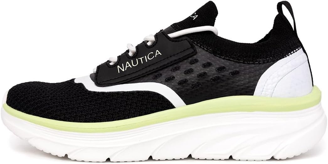 image:imageNautica Womens Fashion Sneaker LaceUp Running Shoe Casual Max Cushioning Walking Tennis SneakerBlackseracen