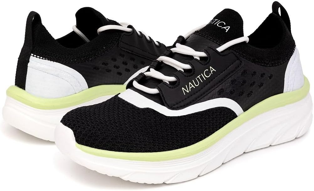 image:imageNautica Womens Fashion Sneaker LaceUp Running Shoe Casual Max Cushioning Walking Tennis SneakerBlackseracen