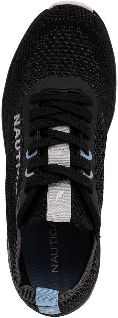 image:imageNautica Womens Fashion Sneaker LaceUp Running Shoe Casual Max Cushioning Walking Tennis SneakerBlackvenera