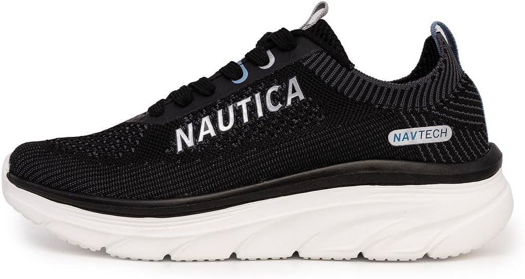 image:imageNautica Womens Fashion Sneaker LaceUp Running Shoe Casual Max Cushioning Walking Tennis SneakerBlackvenera