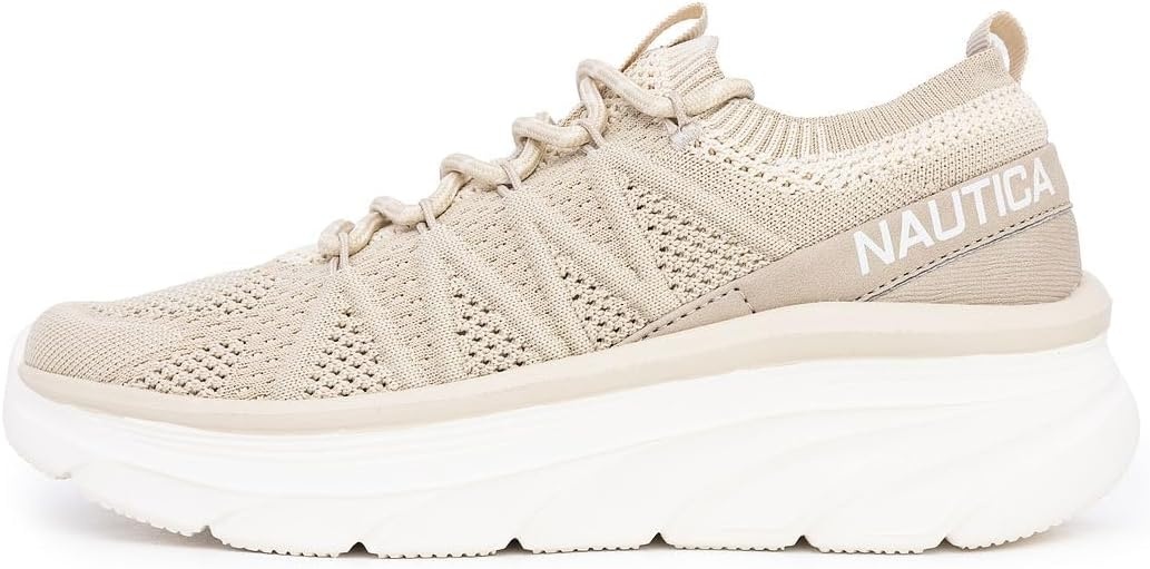 image:imageNautica Womens Fashion Sneaker LaceUp Running Shoe Casual Max Cushioning Walking Tennis SneakerKhakithemba