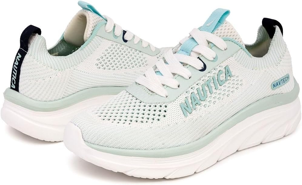 image:imageNautica Womens Fashion Sneaker LaceUp Running Shoe Casual Max Cushioning Walking Tennis SneakerLight Bluevenera