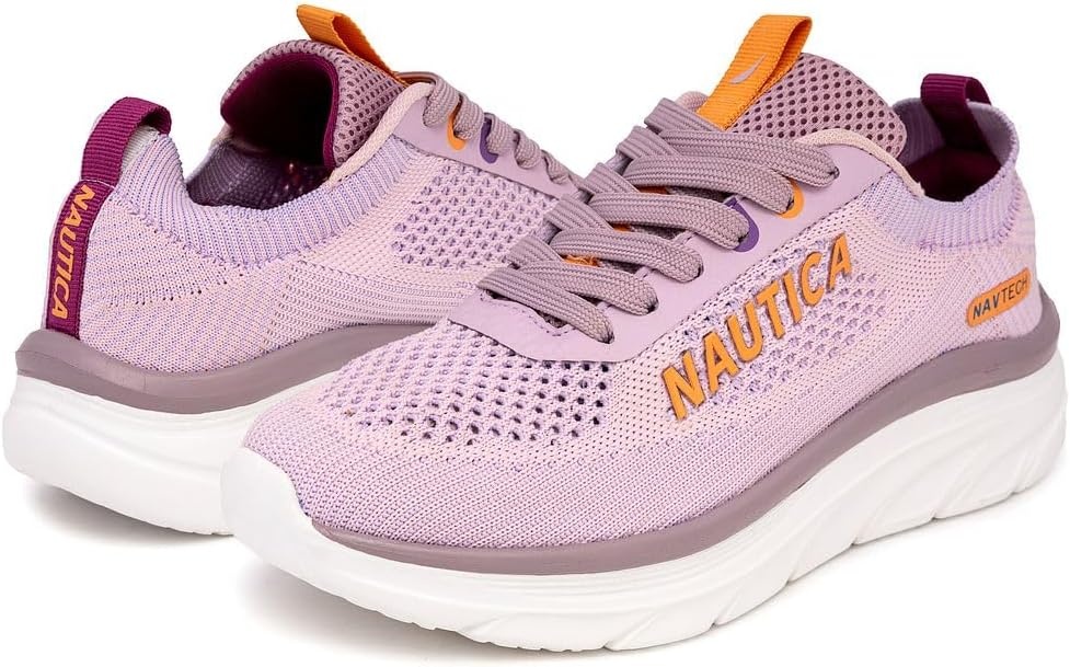 image:imageNautica Womens Fashion Sneaker LaceUp Running Shoe Casual Max Cushioning Walking Tennis SneakerLilac Funvenera