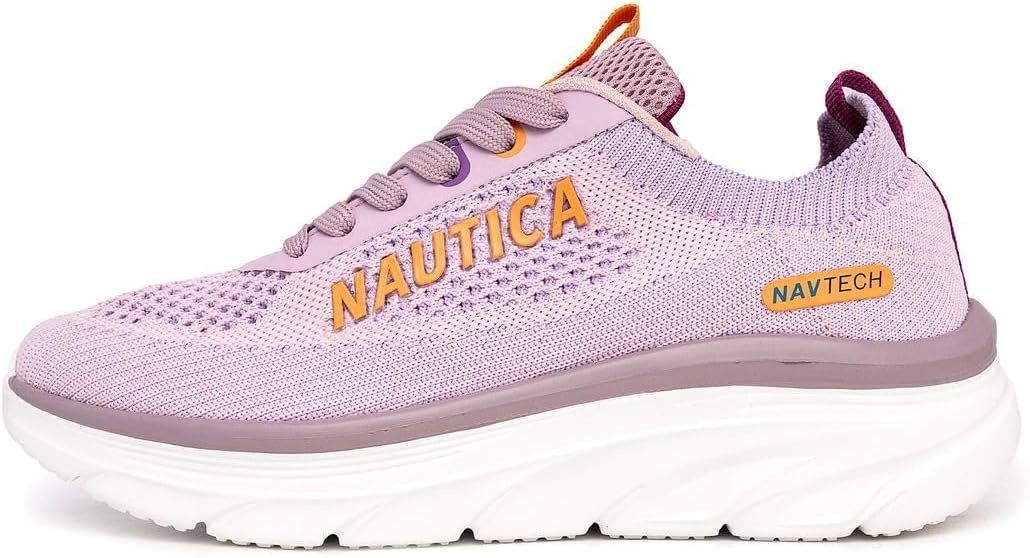image:imageNautica Womens Fashion Sneaker LaceUp Running Shoe Casual Max Cushioning Walking Tennis SneakerLilac Funvenera