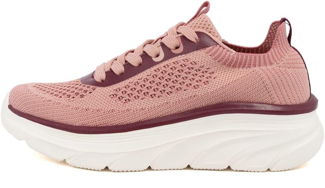 image:imageNautica Womens Fashion Sneaker LaceUp Running Shoe Casual Max Cushioning Walking Tennis SneakerMauve Burgundyvenera
