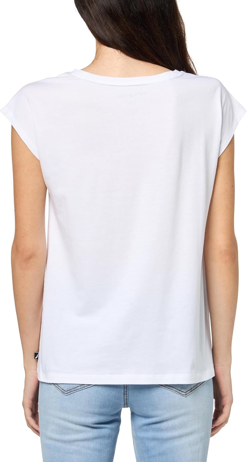 image:imageNautica Womens Hotfix Short Sleeve Heart Graphic TeeBright White