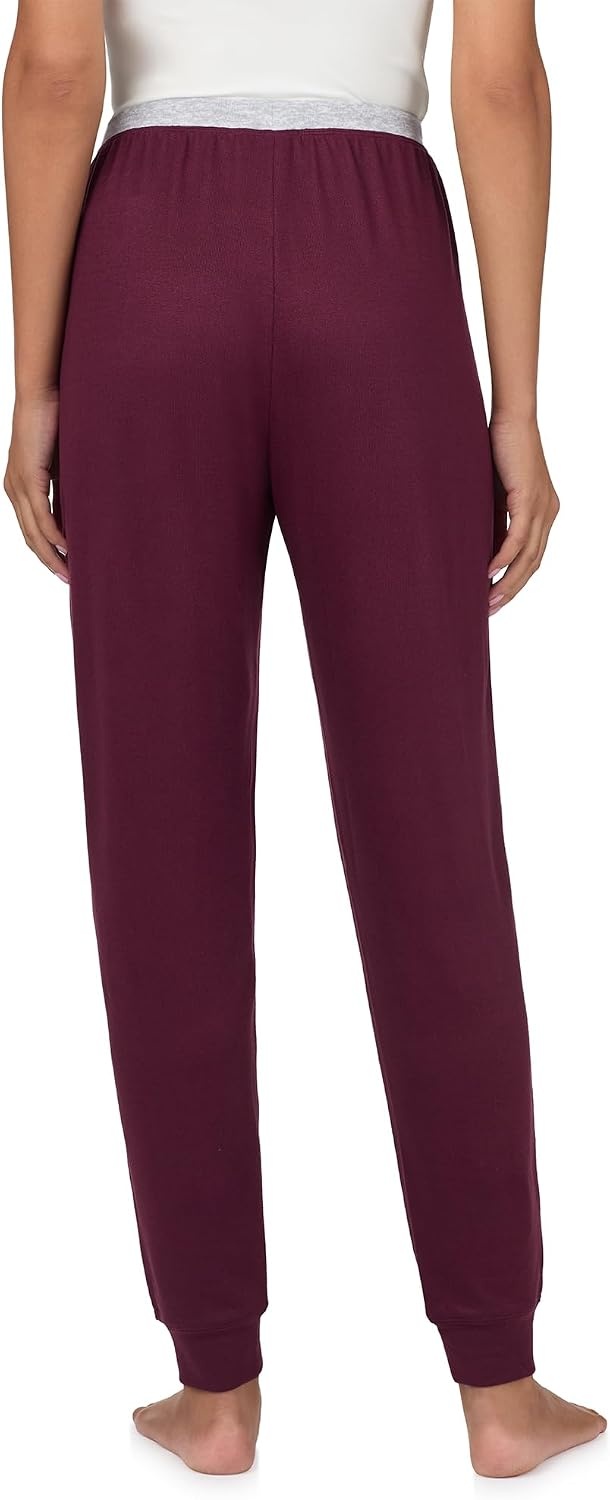 image:imageNautica Womens Jogger Pajama Pants with Pockets Soft Lightweight amp Cozy Sweater Knit PJ Bottoms Sleepwear amp LoungewearBurgundy
