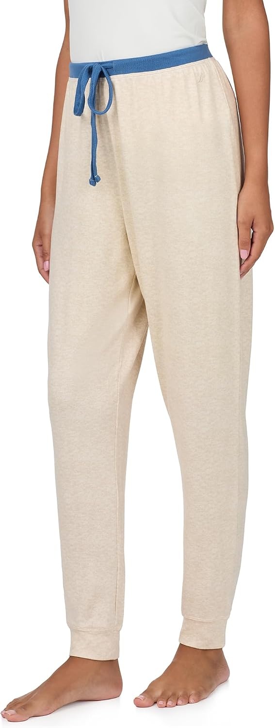 image:imageNautica Womens Jogger Pajama Pants with Pockets Soft Lightweight amp Cozy Sweater Knit PJ Bottoms Sleepwear amp LoungewearOatmeal Heather