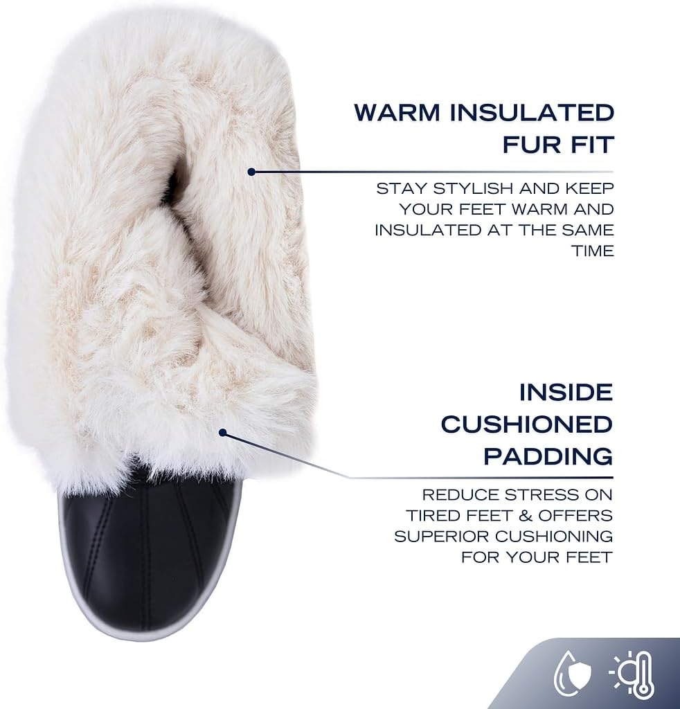 image:imageNautica Womens LaceUp Winter Snow amp Rain Boots WaterResistant Insulated Boots with Cozy Faux Fur Lining for Warmth and Comfort GlenoakBlack