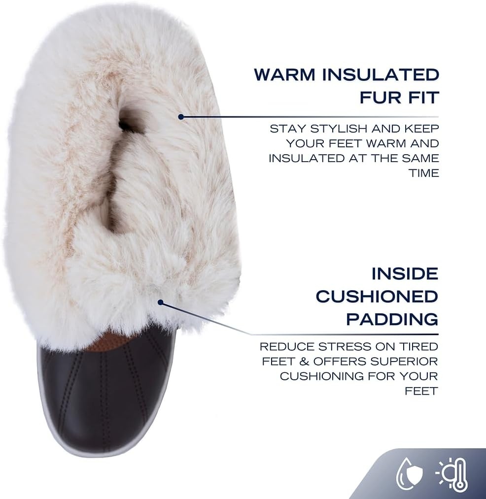 image:imageNautica Womens LaceUp Winter Snow amp Rain Boots WaterResistant Insulated Boots with Cozy Faux Fur Lining for Warmth and Comfort GlenoakBrown