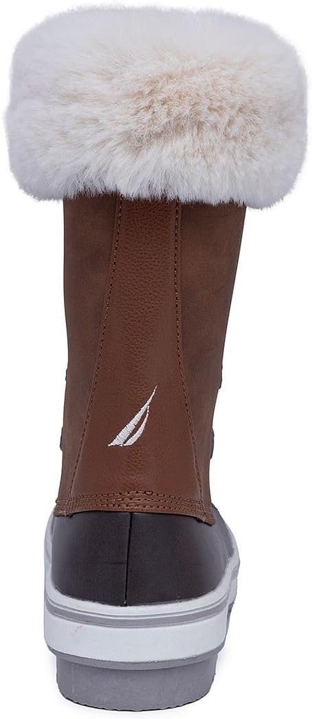 image:imageNautica Womens LaceUp Winter Snow amp Rain Boots WaterResistant Insulated Boots with Cozy Faux Fur Lining for Warmth and Comfort GlenoakBrown