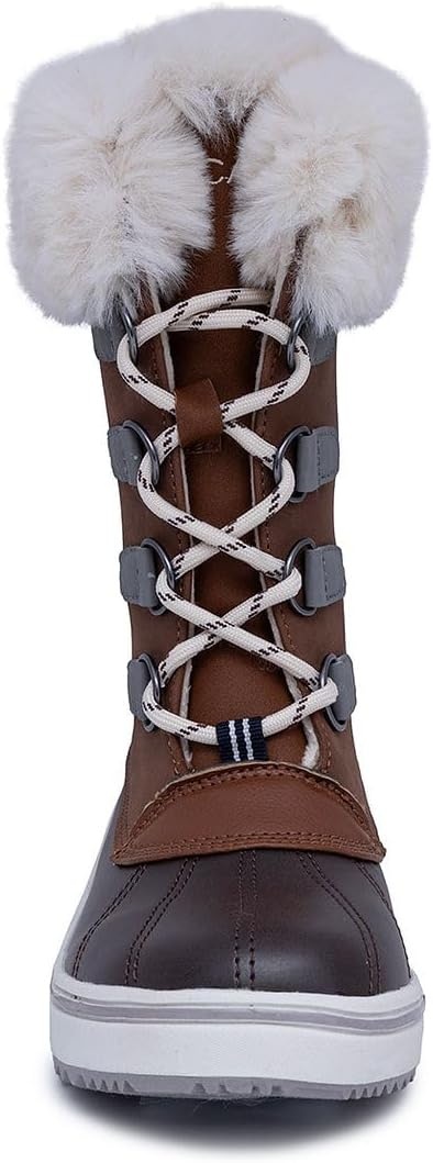 image:imageNautica Womens LaceUp Winter Snow amp Rain Boots WaterResistant Insulated Boots with Cozy Faux Fur Lining for Warmth and Comfort GlenoakBrown