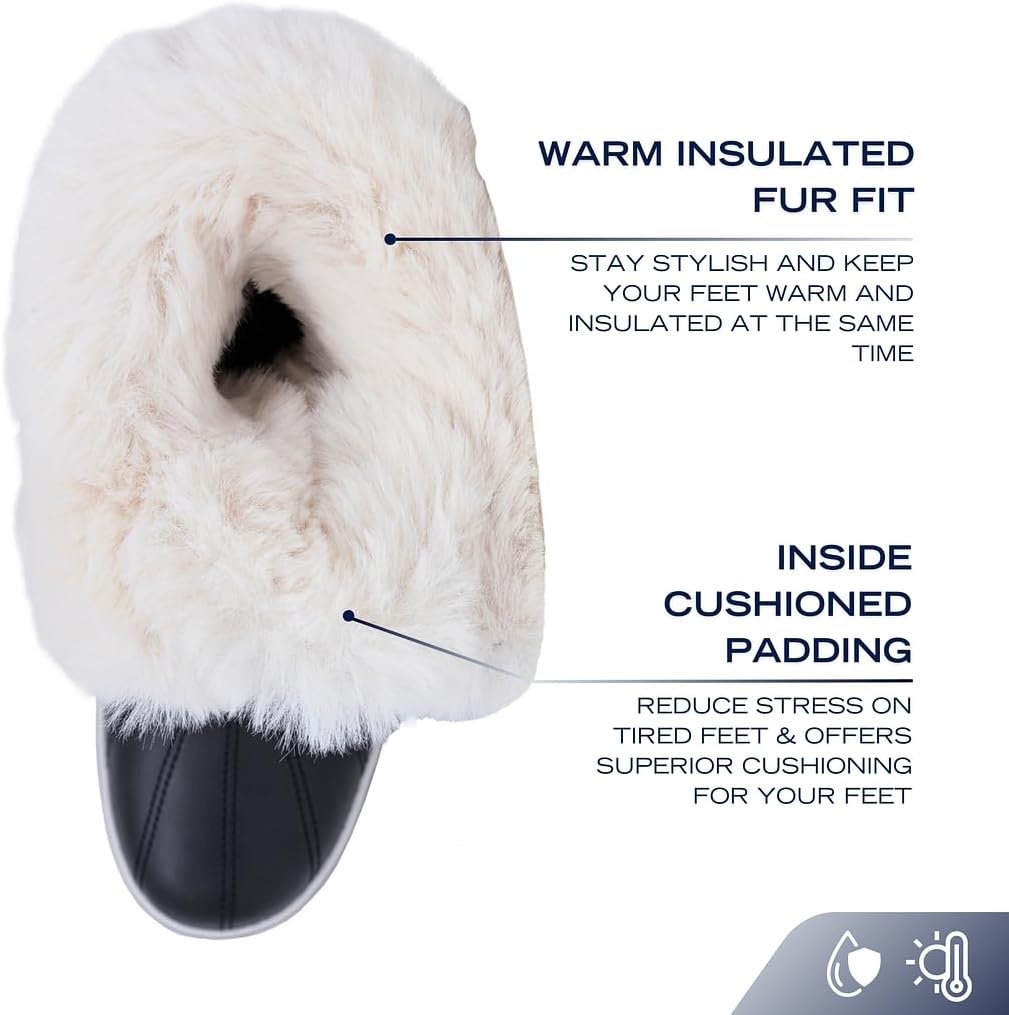 image:imageNautica Womens LaceUp Winter Snow amp Rain Boots WaterResistant Insulated Boots with Cozy Faux Fur Lining for Warmth and Comfort GlenoakPeacoat