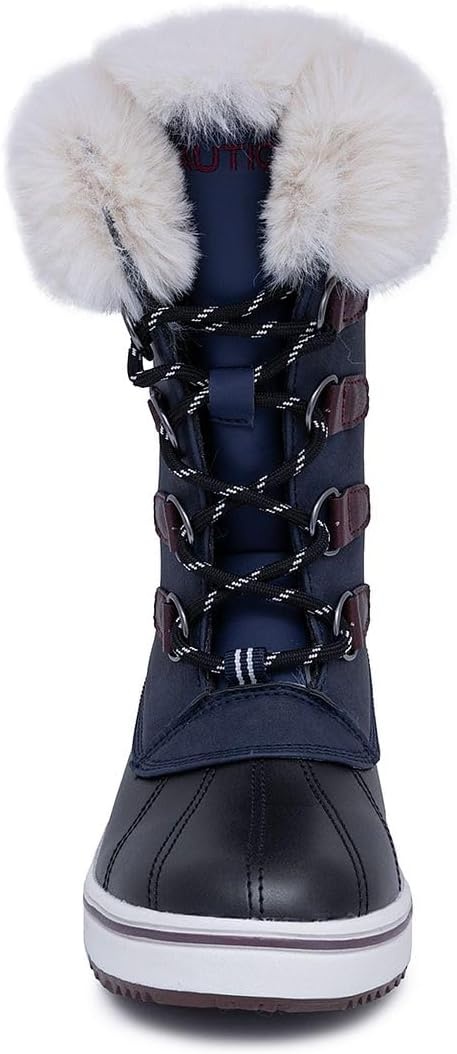 image:imageNautica Womens LaceUp Winter Snow amp Rain Boots WaterResistant Insulated Boots with Cozy Faux Fur Lining for Warmth and Comfort GlenoakPeacoat