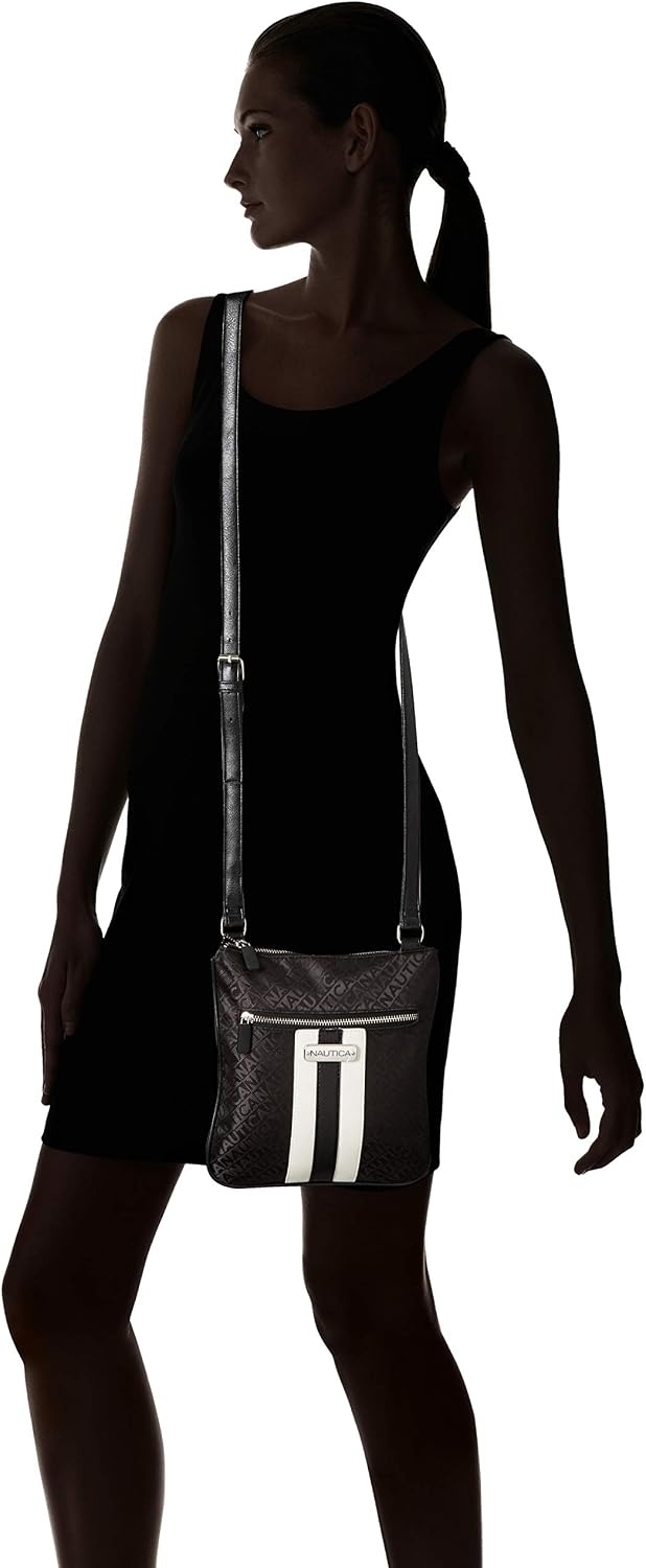 image:imageNautica Womens Lakeside Signature North South Crossbody BagBlack