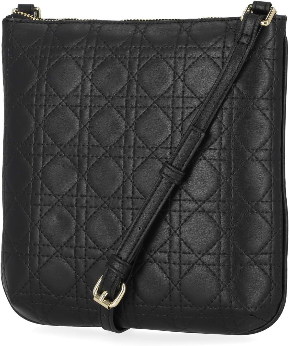image:imageNautica Womens Lakeside Signature North South Crossbody BagBlack Lattice Quilt