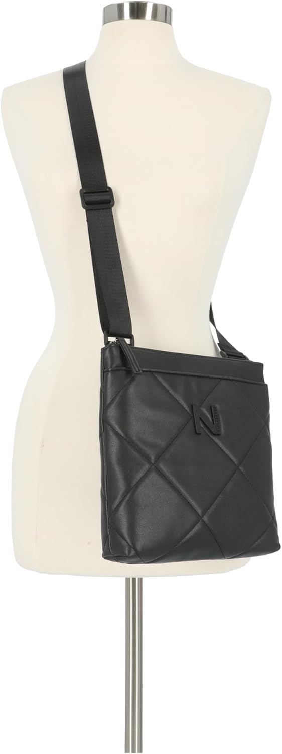 image:imageNautica Womens Lakeside Signature North South Crossbody BagBlack Marquise Quilt