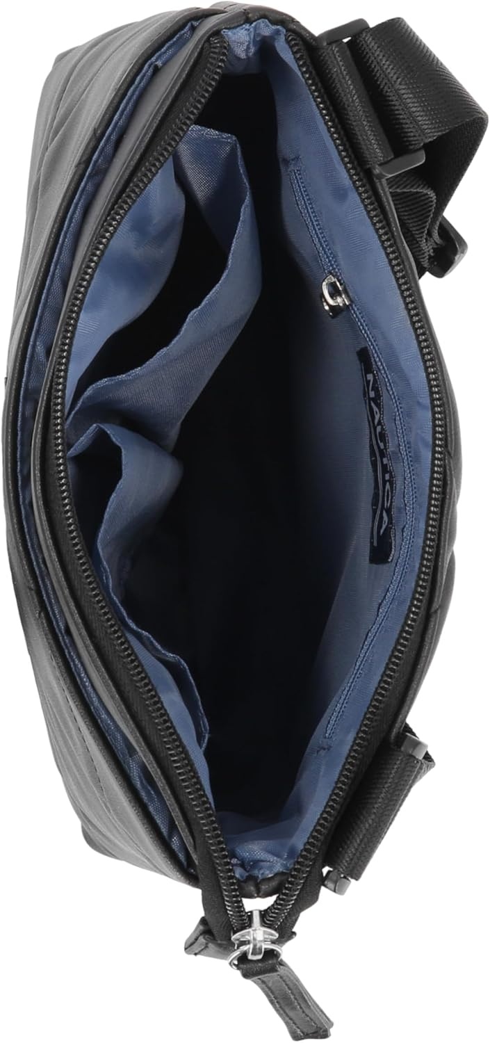 image:imageNautica Womens Lakeside Signature North South Crossbody BagBlack Marquise Quilt