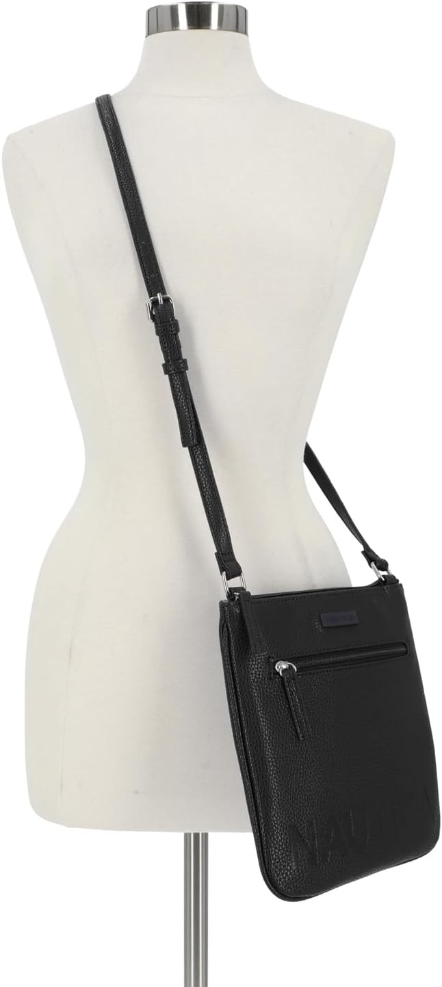 image:imageNautica Womens Lakeside Signature North South Crossbody BagBlack Out and About