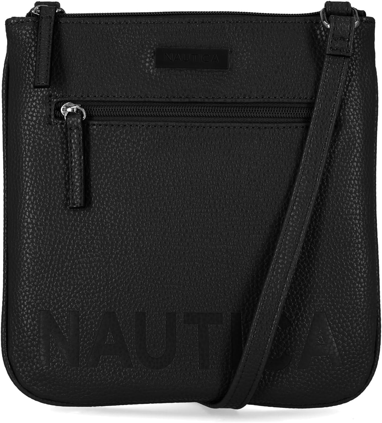 image:imageNautica Womens Lakeside Signature North South Crossbody BagBlack Out and About