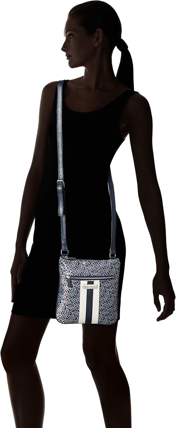 image:imageNautica Womens Lakeside Signature North South Crossbody BagIndigo