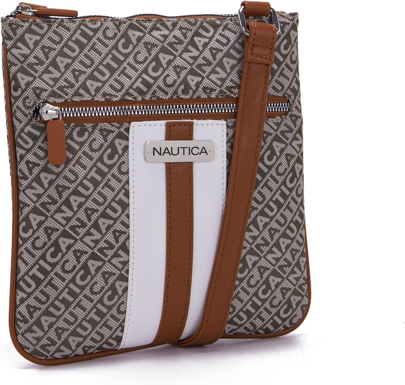 image:imageNautica Womens Lakeside Signature North South Crossbody BagKhaki