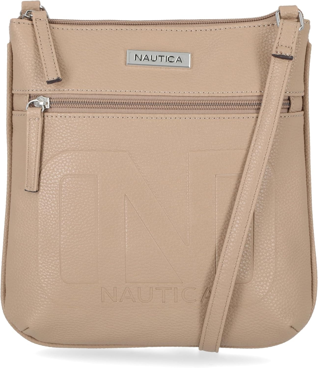 image:imageNautica Womens Lakeside Signature North South Crossbody BagMushroom Bannerman