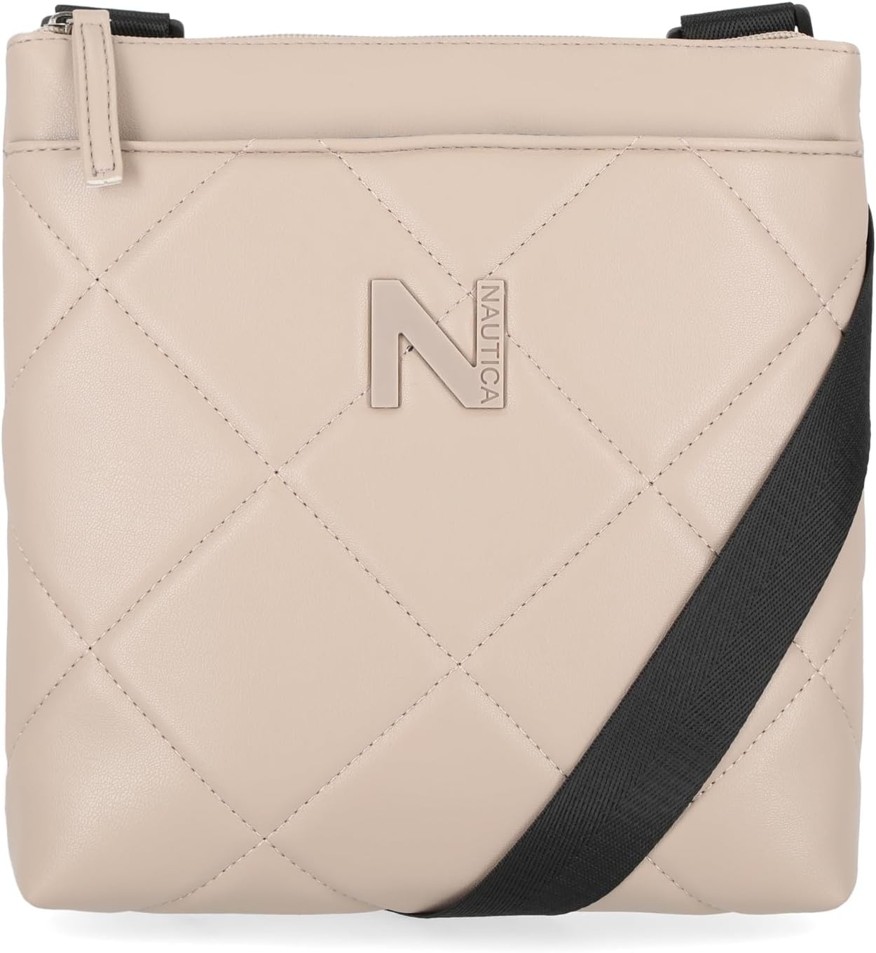 image:imageNautica Womens Lakeside Signature North South Crossbody BagMushroom Marquise Quilt