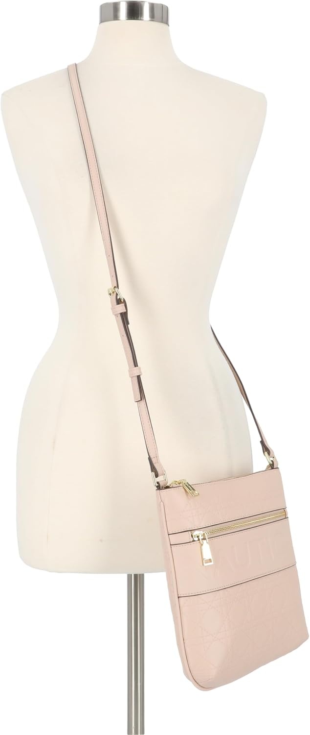 image:imageNautica Womens Lakeside Signature North South Crossbody BagNude Lattice Quilt