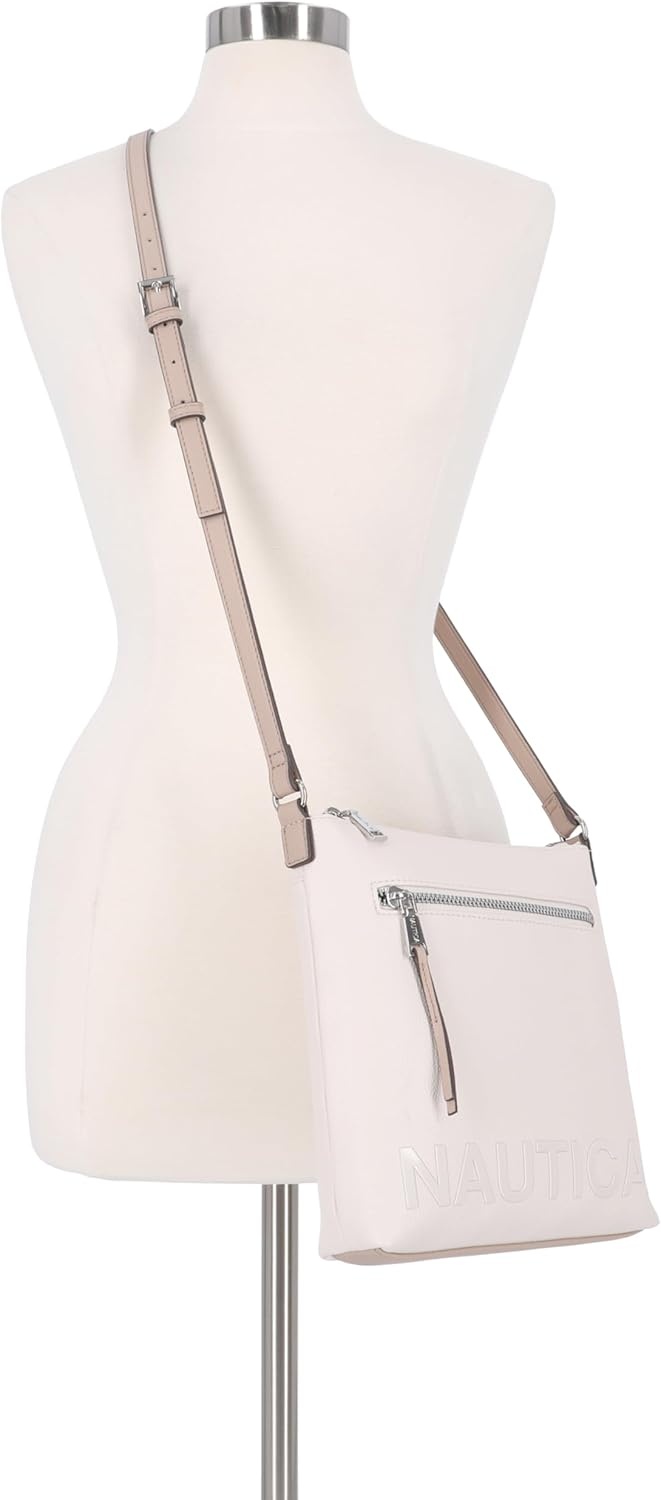 image:imageNautica Womens Lakeside Signature North South Crossbody BagOuter Banks Bone