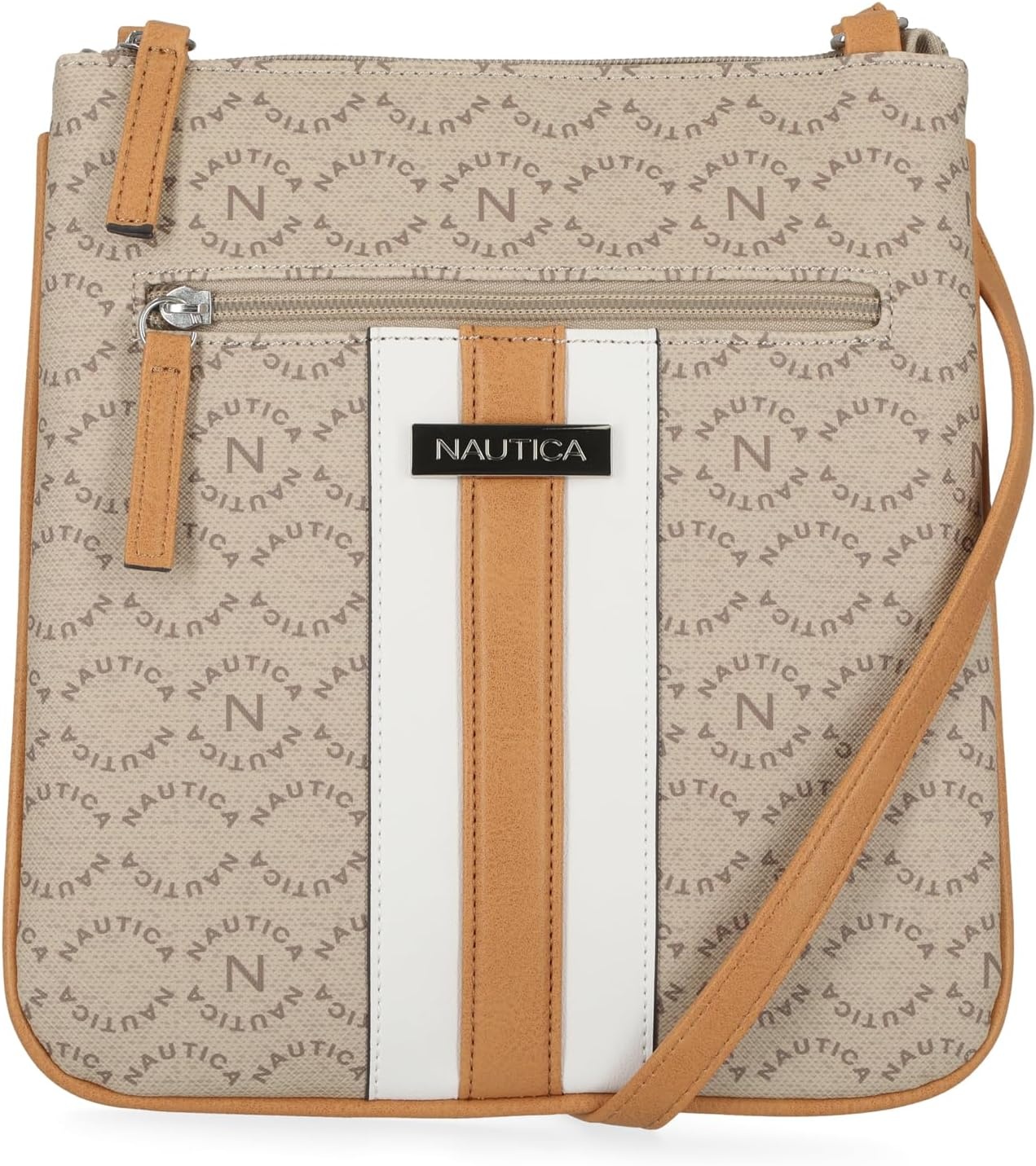 image:imageNautica Womens Lakeside Signature North South Crossbody BagPorthole Khaki