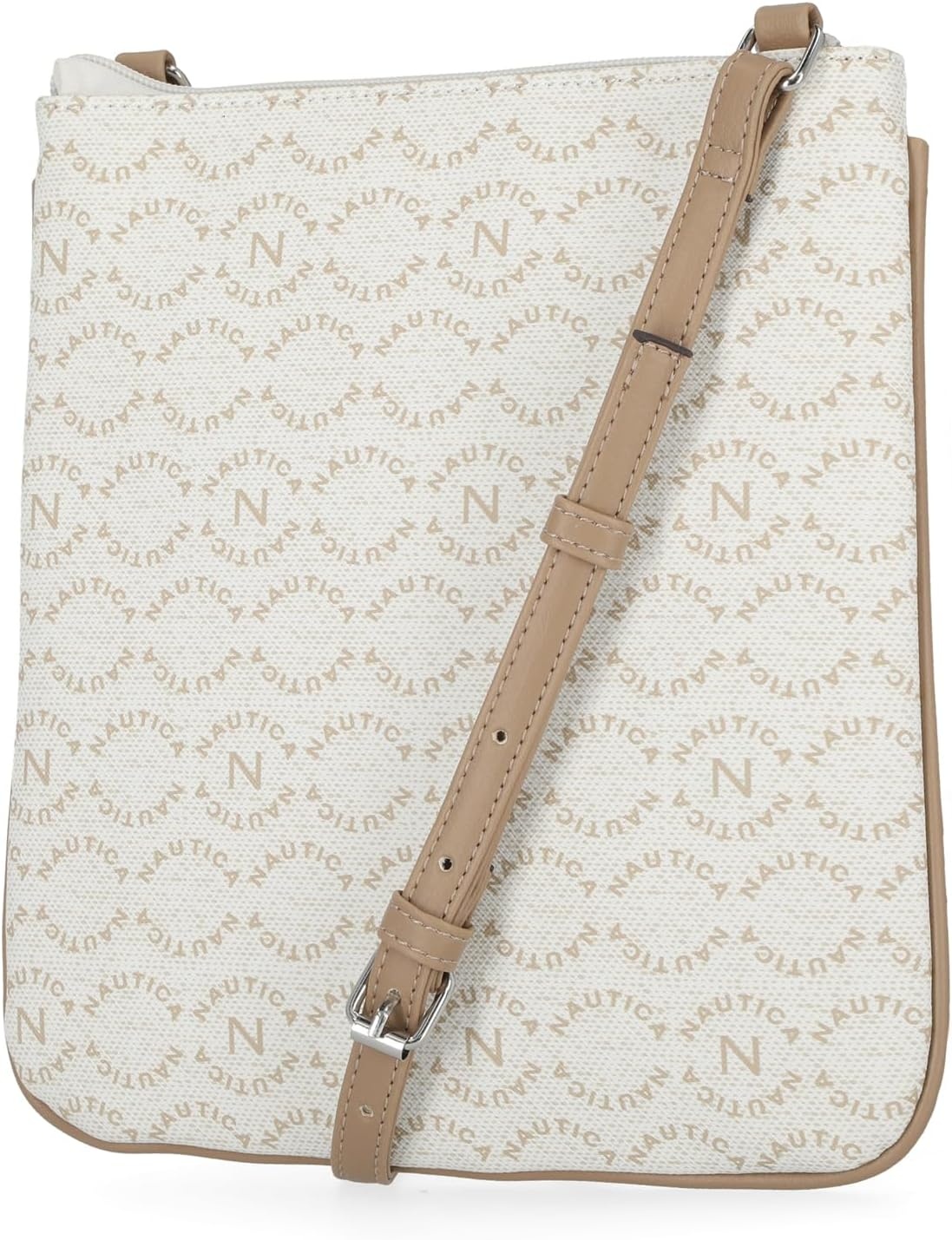 image:imageNautica Womens Lakeside Signature North South Crossbody BagPorthole White