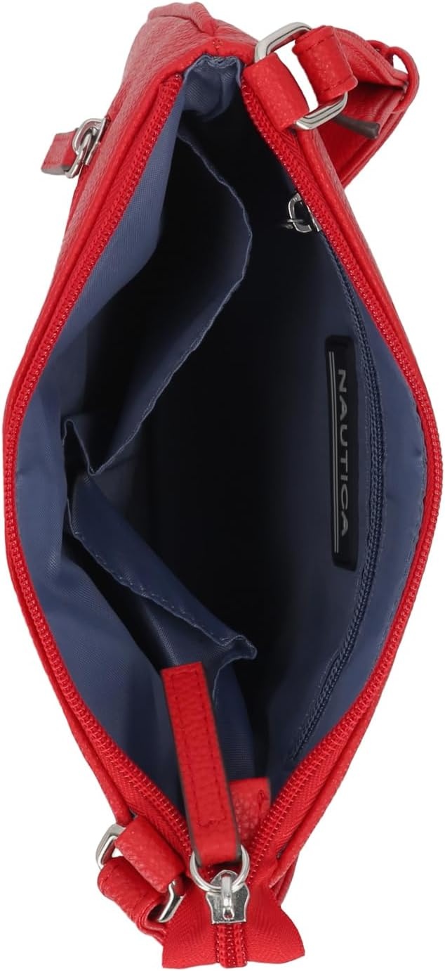 image:imageNautica Womens Lakeside Signature North South Crossbody BagRed