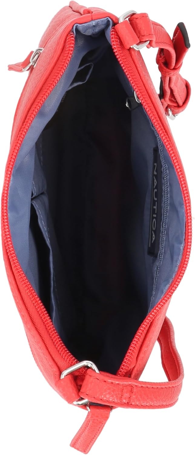 image:imageNautica Womens Lakeside Signature North South Crossbody BagRed Bannerman