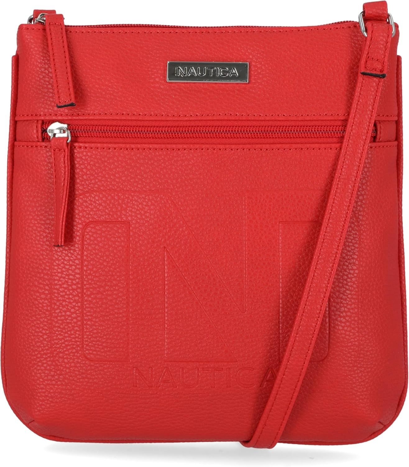 image:imageNautica Womens Lakeside Signature North South Crossbody BagRed Bannerman