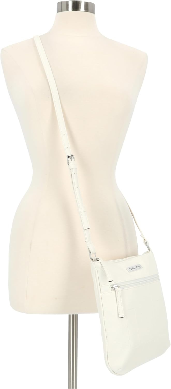 image:imageNautica Womens Lakeside Signature North South Crossbody BagWhite