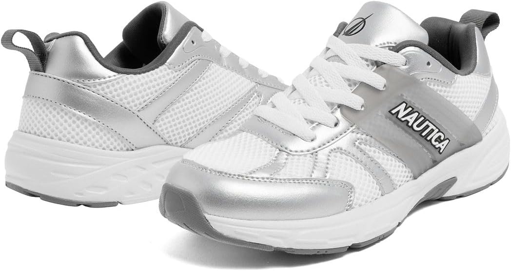 image:imageNautica Womens Lightweight Athletic Running SneakersNagiwhite Silver