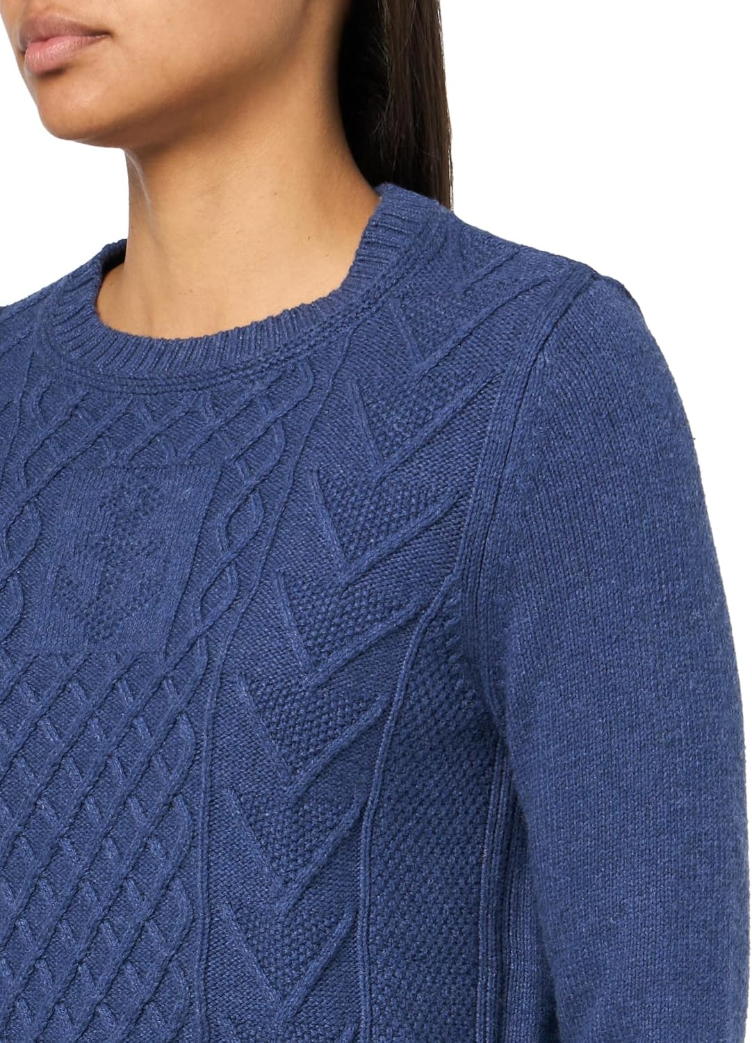 image:imageNautica Womens Long Sleeve Anchor Crewneck SweaterDenim Heather