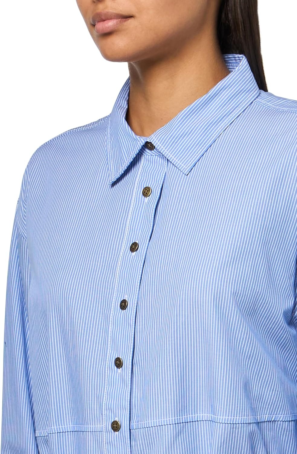 image:imageNautica Womens Long Sleeve Collared Button Shirt DressBlueWhite