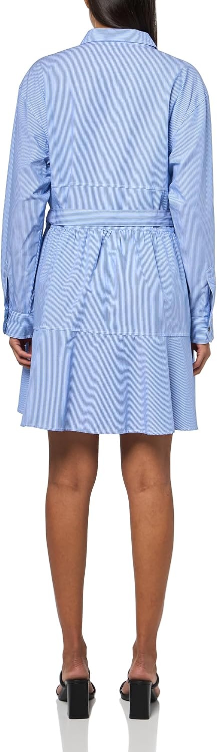 image:imageNautica Womens Long Sleeve Collared Button Shirt DressBlueWhite