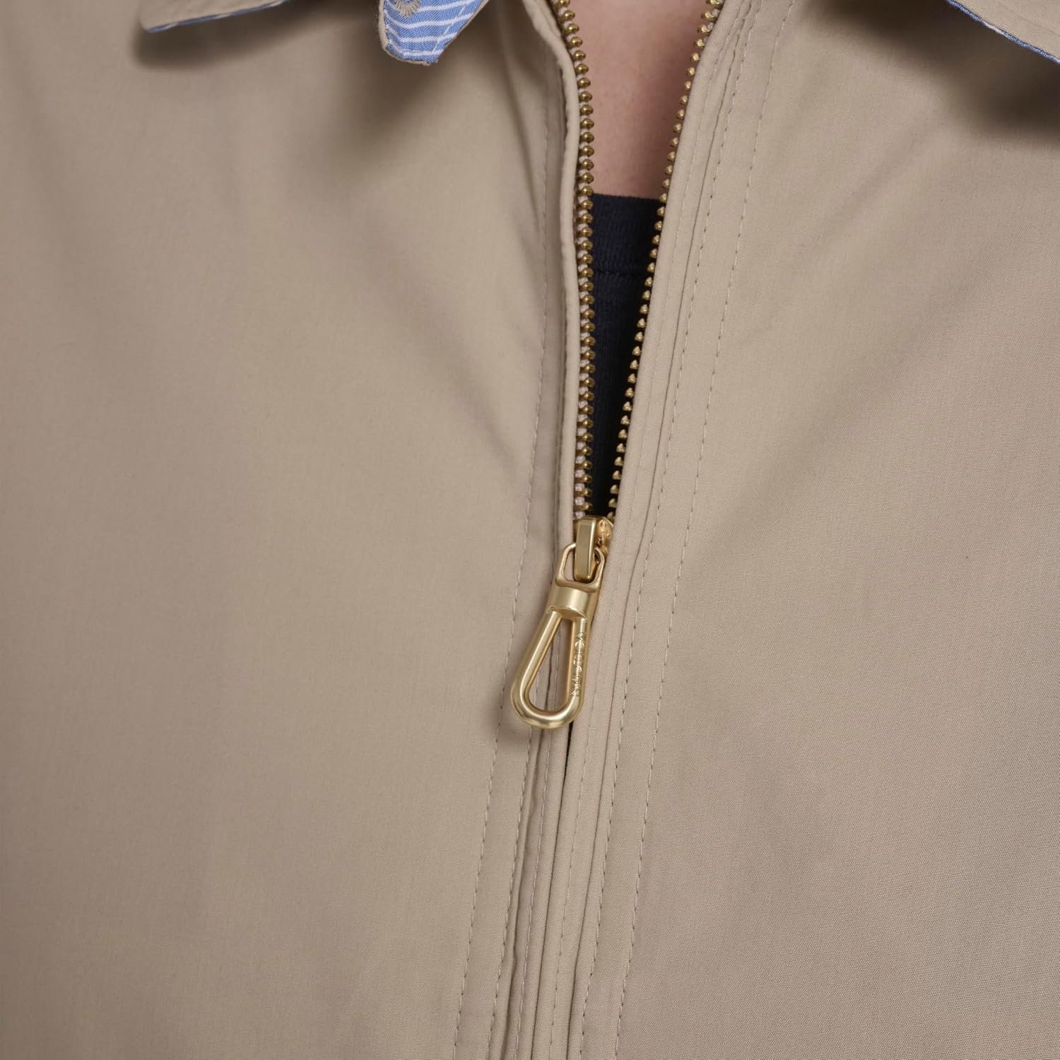 image:imageNautica Womens Long Sleeve Cotton Collared Zip Front JacketIrish Creme