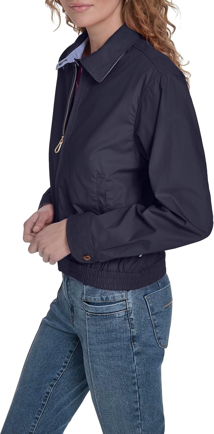 image:imageNautica Womens Long Sleeve Cotton Collared Zip Front JacketNight Sky